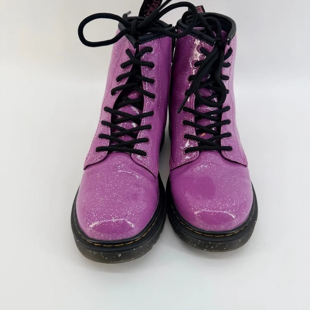 Dr. Martens 1460 Glitter Lace Up Boots in Pink Purple